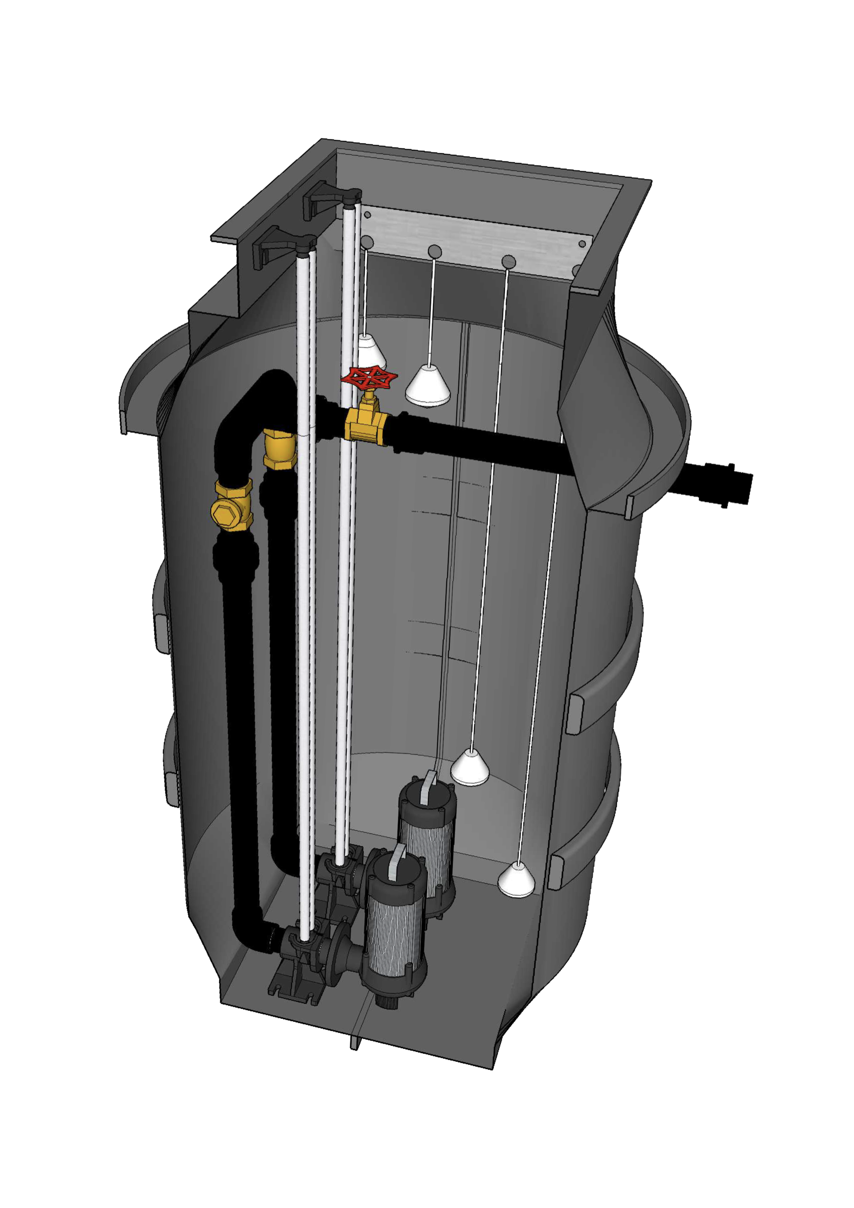 800 Litre Twin Sewage Pumping Station suitable for Dwellings with up to 4no Bedrooms
